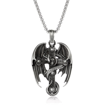 Men'S Stainless Steel Retro Pendant Sweater