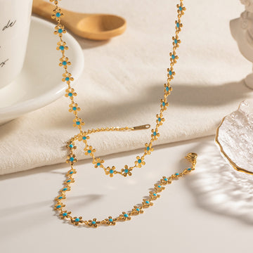 National Style Pastoral Oil Spot Glaze Necklace