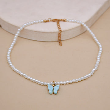 Elegant White Pearl Choker Necklace Small