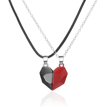 Minimalist Lovers Matching Friendship Heart Pendant Necklace