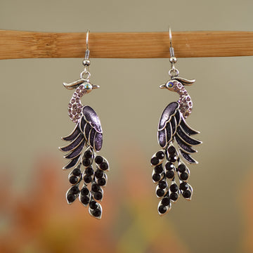 European And American Texture Peacock Earrings