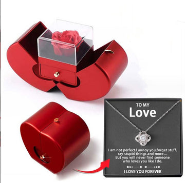 Fashion Jewelry Box Red Apple Christmas Necklace