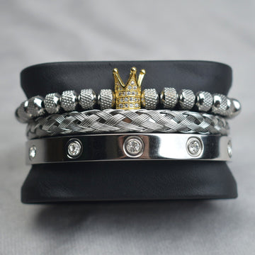 Pineapple Ball Crown Twist Woven Mesh Bracelet