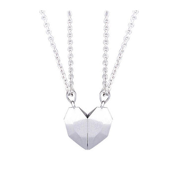 Minimalist Lovers Matching Friendship Heart Pendant Necklace