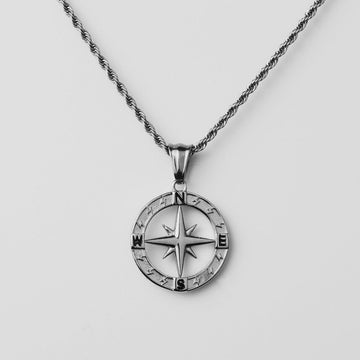 Stainless Steel Compass Circular Necklace Geometric