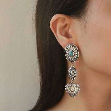 Semi Precious Stone Beaded Twin Earrings