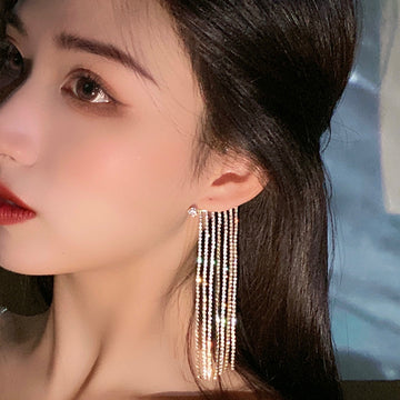 Fashionable Simple Long Tassel Earrings Geometric