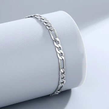 S925 Sterling Silver Figaro Anklet Bracelet