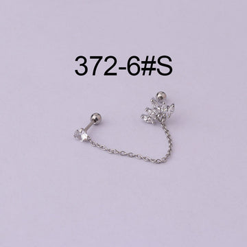Thin Rod Stainless Steel Double Pierced