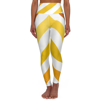 Womens High Waist Fitness Legging Yoga Pants Yellow White