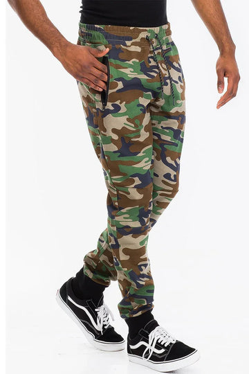 Heathered Cotton Sweats J111 Military Camouflage Pattern Casual Comfort Pants