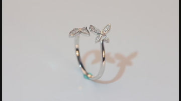 Sterling Silver Adjustable Butterfly Ring With
