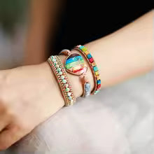 Natural Imperial Stone Hand Woven Bracelet