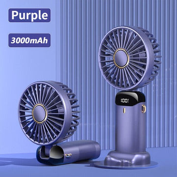 Mini Hand-Held Fan Portable Folding Desk Fan USB Rechargeable Cooling Fan