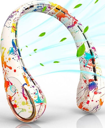 FrSara Portable Neck Fan Strong Wind Adjustable 360 Degree Cooling Super Quiet No Blade Design