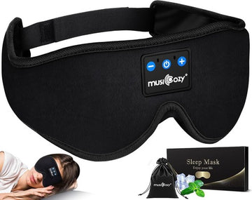 Musicozy Sleep Headphones Bluetooth Headband for Sleeping Black