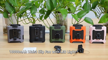 Portable Waist Fan Clip On Wearable Belt Personal Fan 10000mAh Battery 8-40 Hours Use