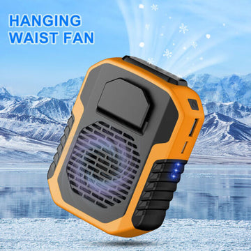 Portable Cooling Fan Personal Waist Clip Fan 6000mAh USB Rechargeable Multi-Function Fan