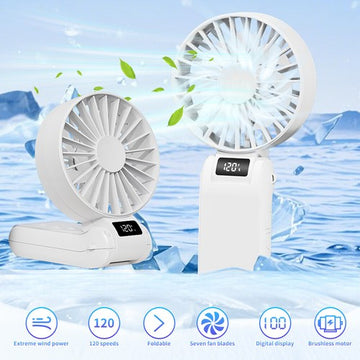 Portable Hand-Held Fan Mini Folding Desk Fan Cooler USB Rechargeable Cooling Solution
