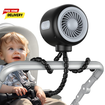 Portable Stroller Fan with Flexible Tripod Clip-On Car Seat Fan for Infants
