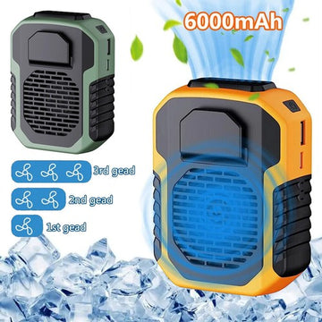 Portable Waist Clip Fan USB Rechargeable Hanging Neck Fan Power Bank Cooling Fan